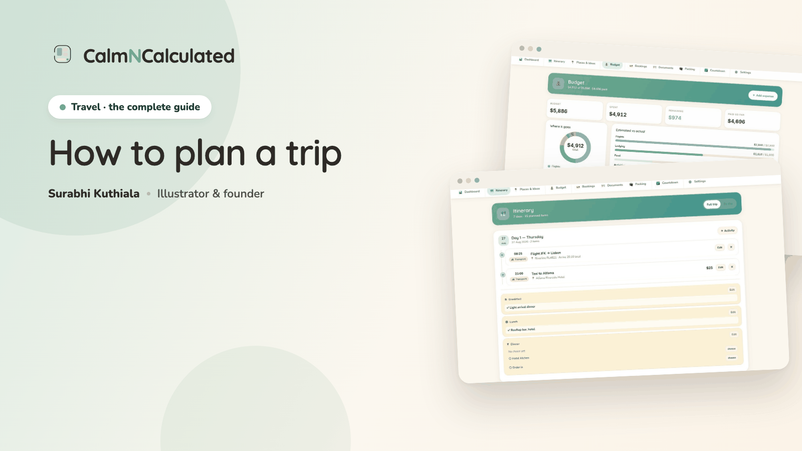 How to plan a trip — the Travel Planner's itinerary and budget screens.
