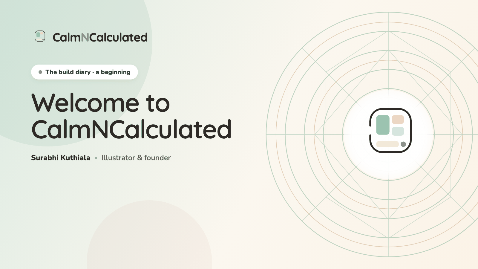 Welcome to CalmNCalculated — the CalmNCalculated logo at the centre of a fine-line circular motif